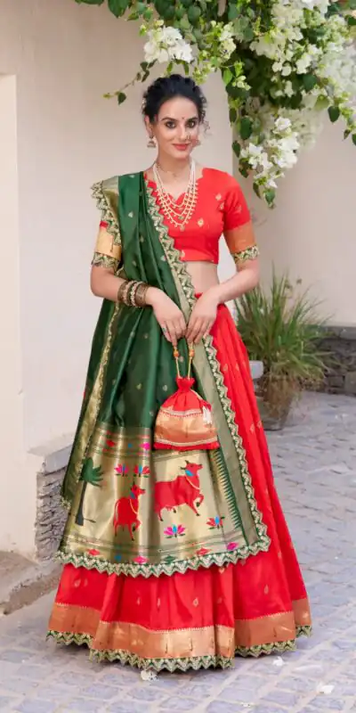 LNB 2014 Red Color Jacquard Silk Zari Work Sequins Thread Embroidery Lehenga Choli Wedding, Party, Festive, Events Etc. Delivery 4-6 Working Days Rs 3749 | Creative Lehenga, Bollywood Lehenga, Designer Lehenga, Embroidered Lehenga, Lehenga, Party Wear Lehenga