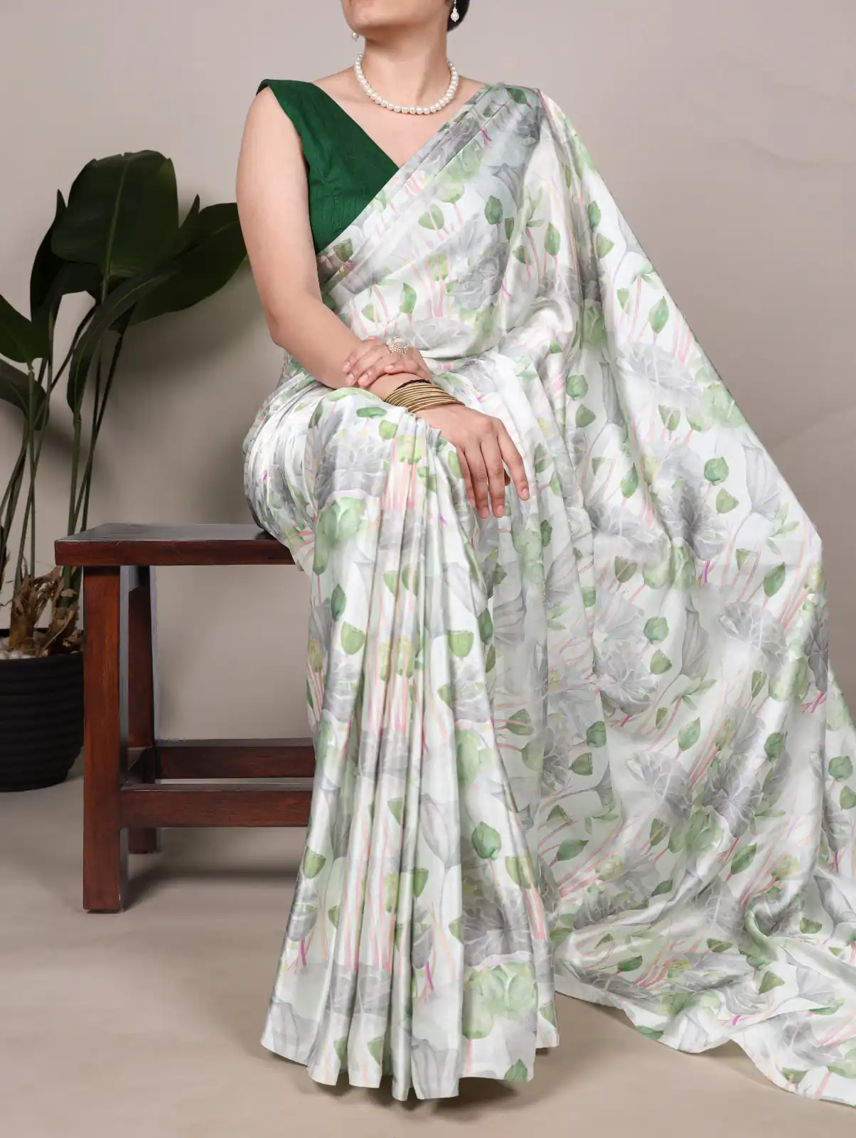 YNF 7054 Sea Green Color Satin Silk Floral Printed Saree Casual, Wedding, Festive, Events . Expected Delivery  4-6 Working Days @1549/- only                                                                                | Embroidered Sarees, Bollywood Sarees, Creative Sarees, Designer Sarees, Ethnic Saree, Modern Digital sarees, Party Wear Sarees, Sarees