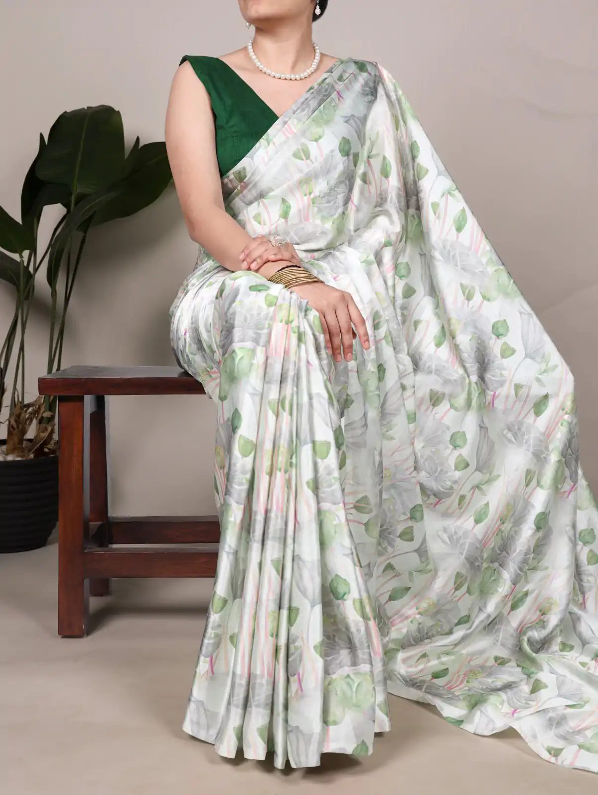YNF 7054 Sea Green Color Satin Silk Floral Printed Saree Casual, Wedding, Festive, Events . Expected Delivery  4-6 Working Days @1549/- only                                                                                | Embroidered Sarees, Bollywood Sarees, Creative Sarees, Designer Sarees, Ethnic Saree, Modern Digital sarees, Party Wear Sarees, Sarees