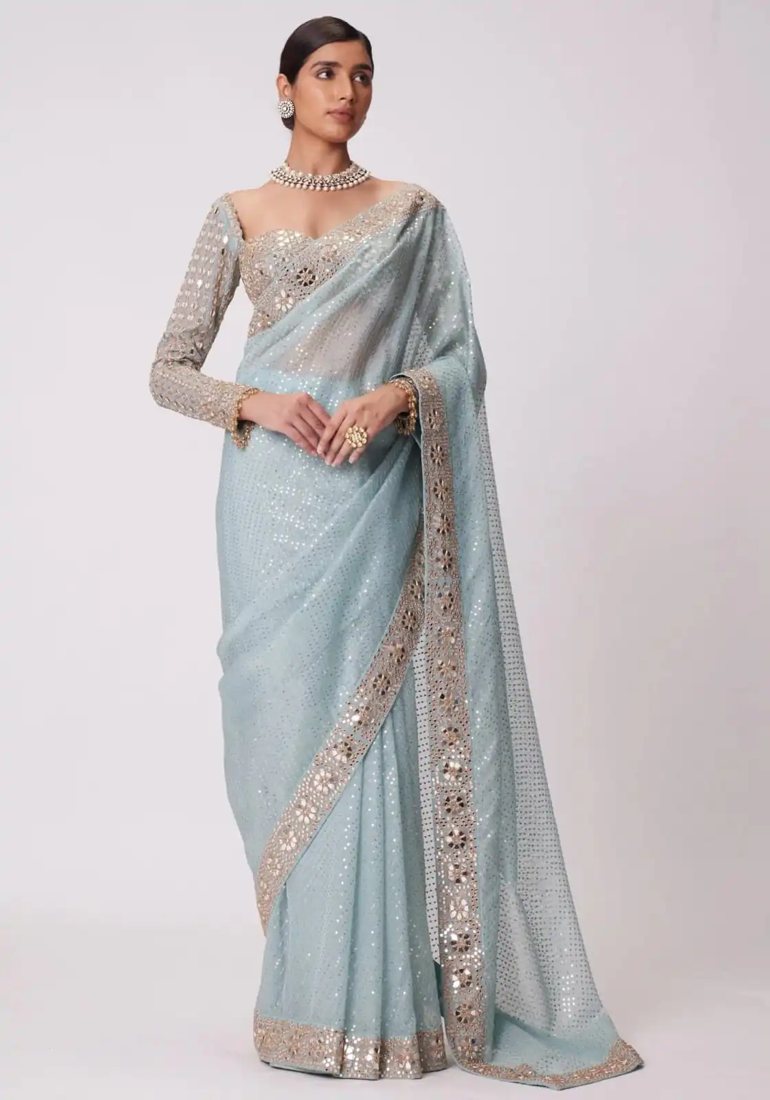 DF 3431 Sky Blue Color Faux Georgette Heavy 5mm Sequence Work Saree Casual, Wedding, Festive, Events . Expected Delivery  4-6 Working Days @1759/- only                                                                                | Embroidered Sarees, Bollywood Sarees, Creative Sarees, Designer Sarees, Ethnic Saree, Modern Digital sarees, Party Wear Sarees, Sarees