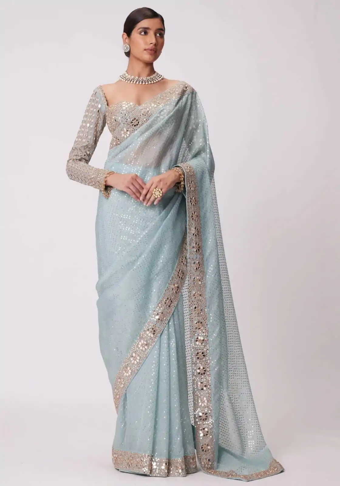 DF 3431 Sky Blue Color Faux Georgette Heavy 5mm Sequence Work Saree Casual, Wedding, Festive, Events . Expected Delivery  4-6 Working Days @1759/- only                                                                                | Embroidered Sarees, Bollywood Sarees, Creative Sarees, Designer Sarees, Ethnic Saree, Modern Digital sarees, Party Wear Sarees, Sarees
