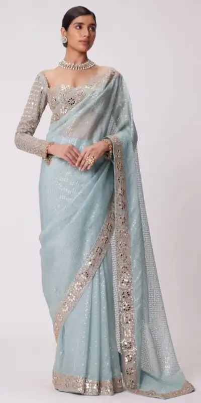 DF 3431 Sky Blue Color Faux Georgette Heavy 5mm Sequence Work Saree Casual, Wedding, Festive, Events . Expected Delivery  4-6 Working Days @1759/- only                                                                                | Embroidered Sarees, Bollywood Sarees, Creative Sarees, Designer Sarees, Ethnic Saree, Modern Digital sarees, Party Wear Sarees, Sarees