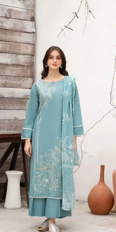 LG 1987 Sky Blue Color Roman Silk Sequence Embroidery Work Salwar Suit Casual, Wedding, Festive, Events . Expected Delivery  4-6 Working Days @1949/- only      | Casual Suits, Jump Suits, Creative suits, Designer Suits, Palazzo Suits, Party Wear Suits, Patiala Suits, Salwar suit, Straight Suits