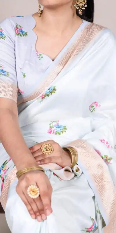 YNF 7015 Sky Blue Color Tussar Silk With Viscose Border Printed Saree Casual, Wedding, Festive, Events . Expected Delivery  4-6 Working Days @1699/- only                                                                                | Embroidered Sarees, Bollywood Sarees, Creative Sarees, Designer Sarees, Ethnic Saree, Modern Digital sarees, Party Wear Sarees, Sarees