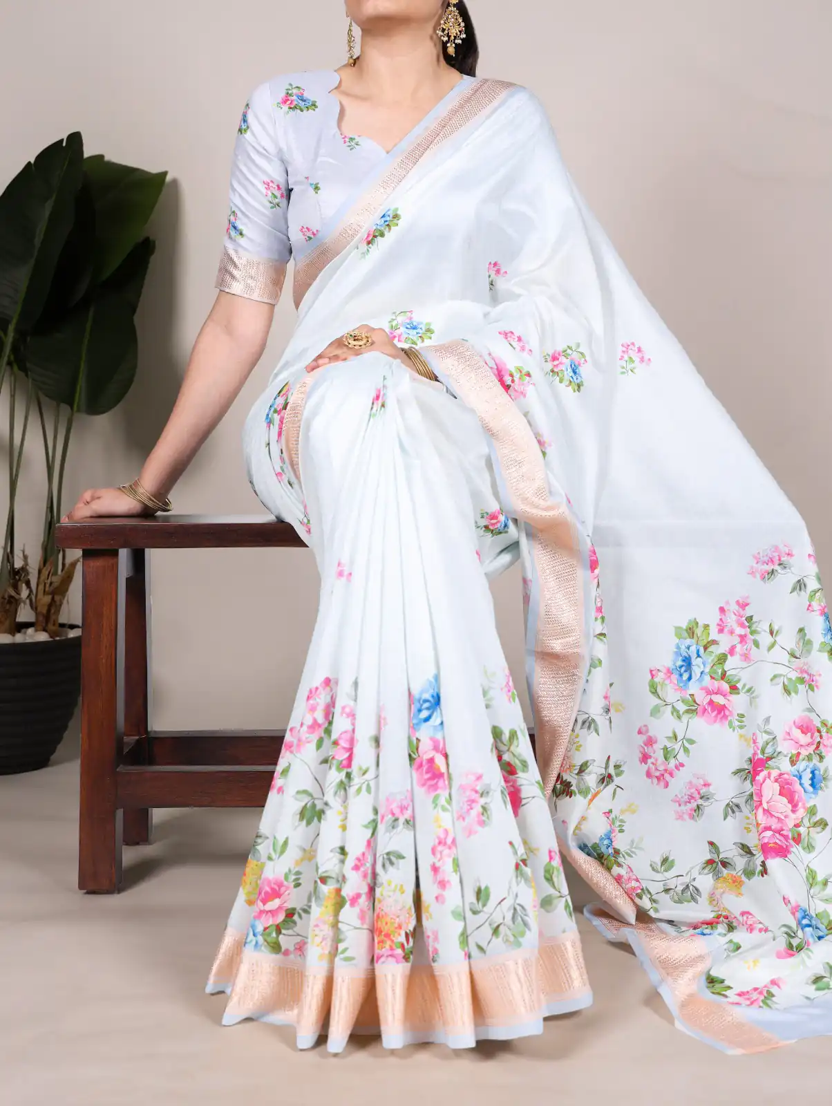 YNF 7015 Sky Blue Color Tussar Silk With Viscose Border Printed Saree Casual, Wedding, Festive, Events . Expected Delivery  4-6 Working Days @1699/- only                                                                                | Embroidered Sarees, Bollywood Sarees, Creative Sarees, Designer Sarees, Ethnic Saree, Modern Digital sarees, Party Wear Sarees, Sarees