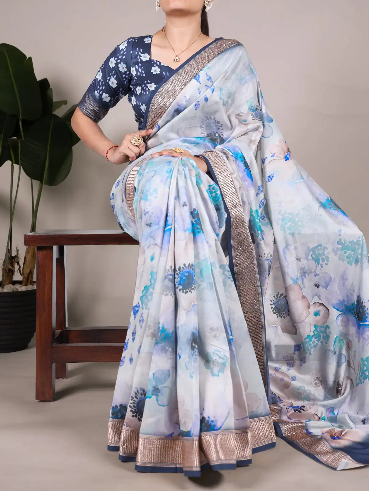 YNF 7024 Sky Blue Color Tussar Silk With Viscose Floral Printed Saree Casual, Wedding, Festive, Events . Expected Delivery  4-6 Working Days @1699/- only                                                                                | Embroidered Sarees, Bollywood Sarees, Creative Sarees, Designer Sarees, Ethnic Saree, Modern Digital sarees, Party Wear Sarees, Sarees