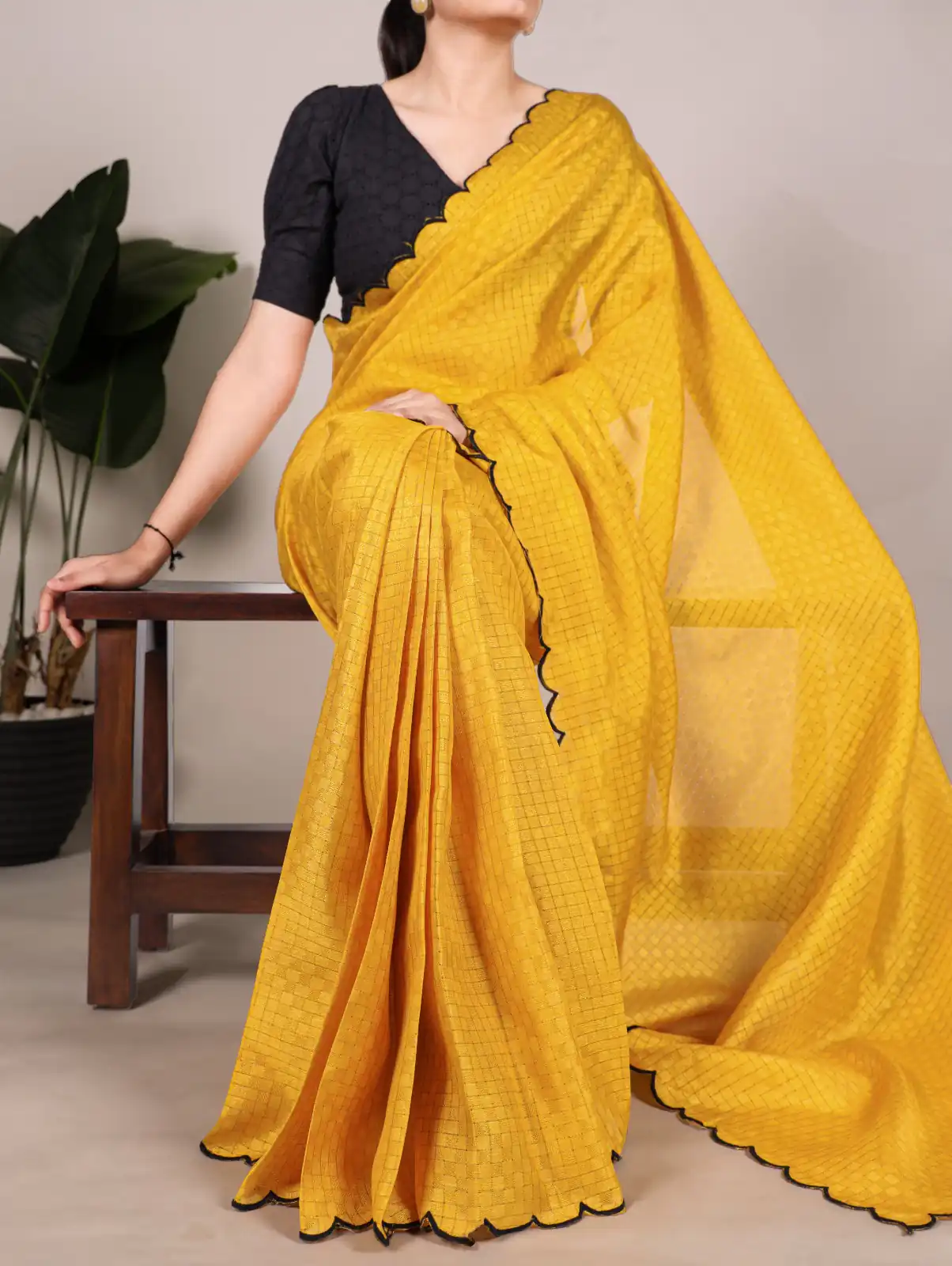 YNF 7105 Yellow Color Gadhawal Chex Arca Work Saree Casual, Wedding, Festive, Events . Expected Delivery  4-6 Working Days @1599/- only                                                                                | Embroidered Sarees, Bollywood Sarees, Creative Sarees, Designer Sarees, Ethnic Saree, Modern Digital sarees, Party Wear Sarees, Sarees