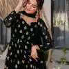 VLM 299 Black Faux Georgette With Embroidery Work Gown Perfect for Wedding, Party, Ethnic Day, Housewarming, Cultural Events At 2099/-Only | Bollywood Gowns, Creative Gowns, Designer Gowns, Embroidered Gowns, Gowns, Party Wear Gowns