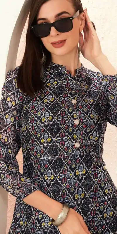 INLI BLOSSOM 2.0 Black Georgette print Gown Perfect for Wedding, Party, Ganesh Chaturthi, Bridal Wear, Durga Puja – . Get it for ₹1499. Delivery 4-6 Days | Bollywood Gowns, Creative Gowns, Designer Gowns, Embroidered Gowns, Gowns, Party Wear Gowns