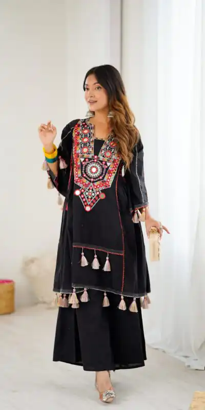 SRK 5286 Black in Khadi Cotton Mirror Work & Embroidery Work Salwar Suit . Now at just ₹2099. Delivery 4-6 Working Days. Shop now. | Casual Suits, Jump Suits, Creative suits, Designer Suits, Palazzo Suits, Party Wear Suits, Patiala Suits, Salwar suit, Straight Suits