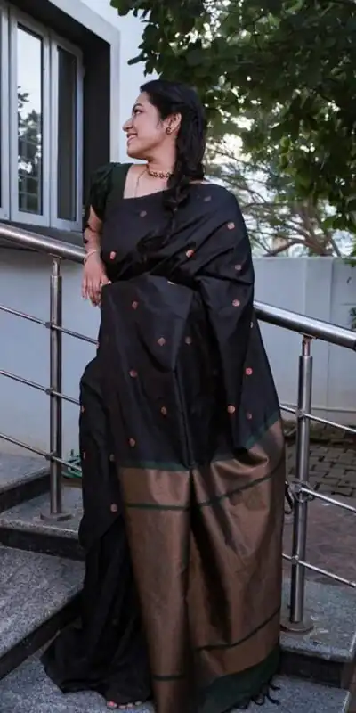 KP 5000 Black Soft Lichi Silk Saree with Designer Work. Wedding, Party, Festive, Events, Now at just ₹1249. Delivery 4-6 Working Days. Shop now. | Embroidered Sarees, Bollywood Sarees, Creative Sarees, Designer Sarees, Ethnic Saree, Modern Digital sarees, Party Wear Sarees, Sarees