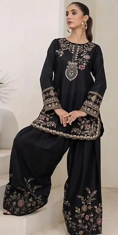 DC 107 Black Havy Natural Crep Salwar Suit Perfect for Wedding, Party, Cultural Events, Family Gatherings, Ethnic Day – . Affordable Price ₹1849. Deli | Casual Suits, Jump Suits, Creative suits, Designer Suits, Palazzo Suits, Party Wear Suits, Patiala Suits, Salwar suit, Straight Suits