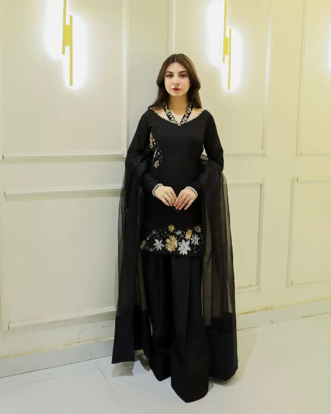 NSR 856 Black in Natural Crep Silk With Embroidery Sequence Work with Full Sleeve Lace Work & Lace Border Salwar Suit . Get it for ₹1799. Delivery 4-6 | Casual Suits, Jump Suits, Tops & Bottoms, Track Suits, Trendy Wear, Creative suits, Designer Suits, Palazzo Suits, Party Wear Suits, Patiala Suits, Salwar suit, Straight Suits