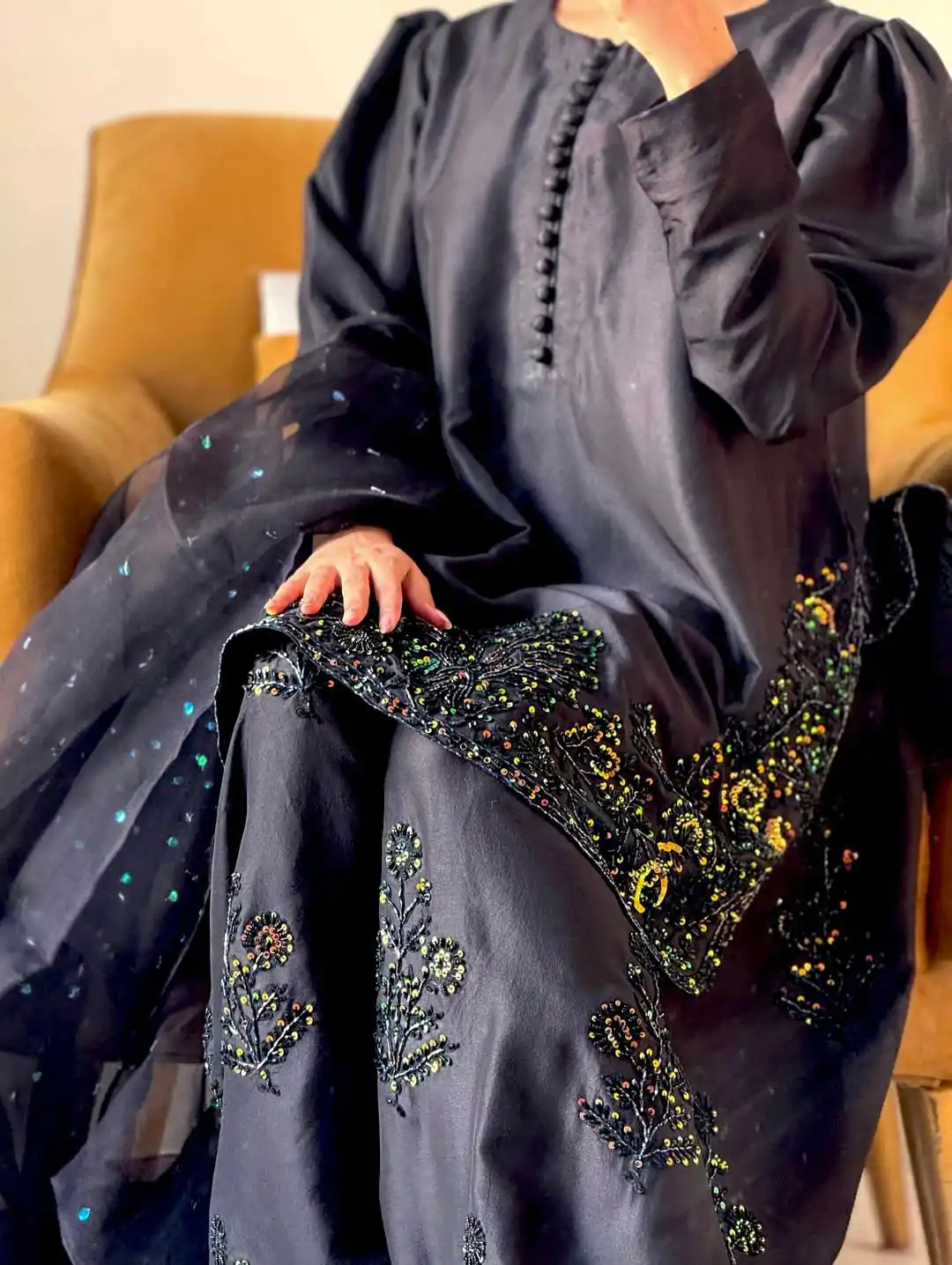 SRK 5267 Black Pure Natural Crep Silk with Embroidery Work Salwar Suit . Exclusive Offer ₹1949. Delivery 4-6 Working Days. Shop now. | Casual Suits, Jump Suits, Creative suits, Designer Suits, Palazzo Suits, Party Wear Suits, Patiala Suits, Salwar suit, Straight Suits