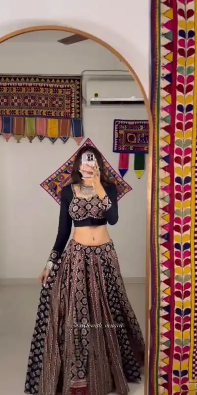 LG 649 Black Color Rayon Lehenga Choli With Lace Work & Cowrie Work. Now at just ₹1999. Delivery 4-6 Working Days. Shop now. | Creative Lehenga, Bollywood Lehenga, Designer Lehenga, Embroidered Lehenga, Lehenga, Party Wear Lehenga