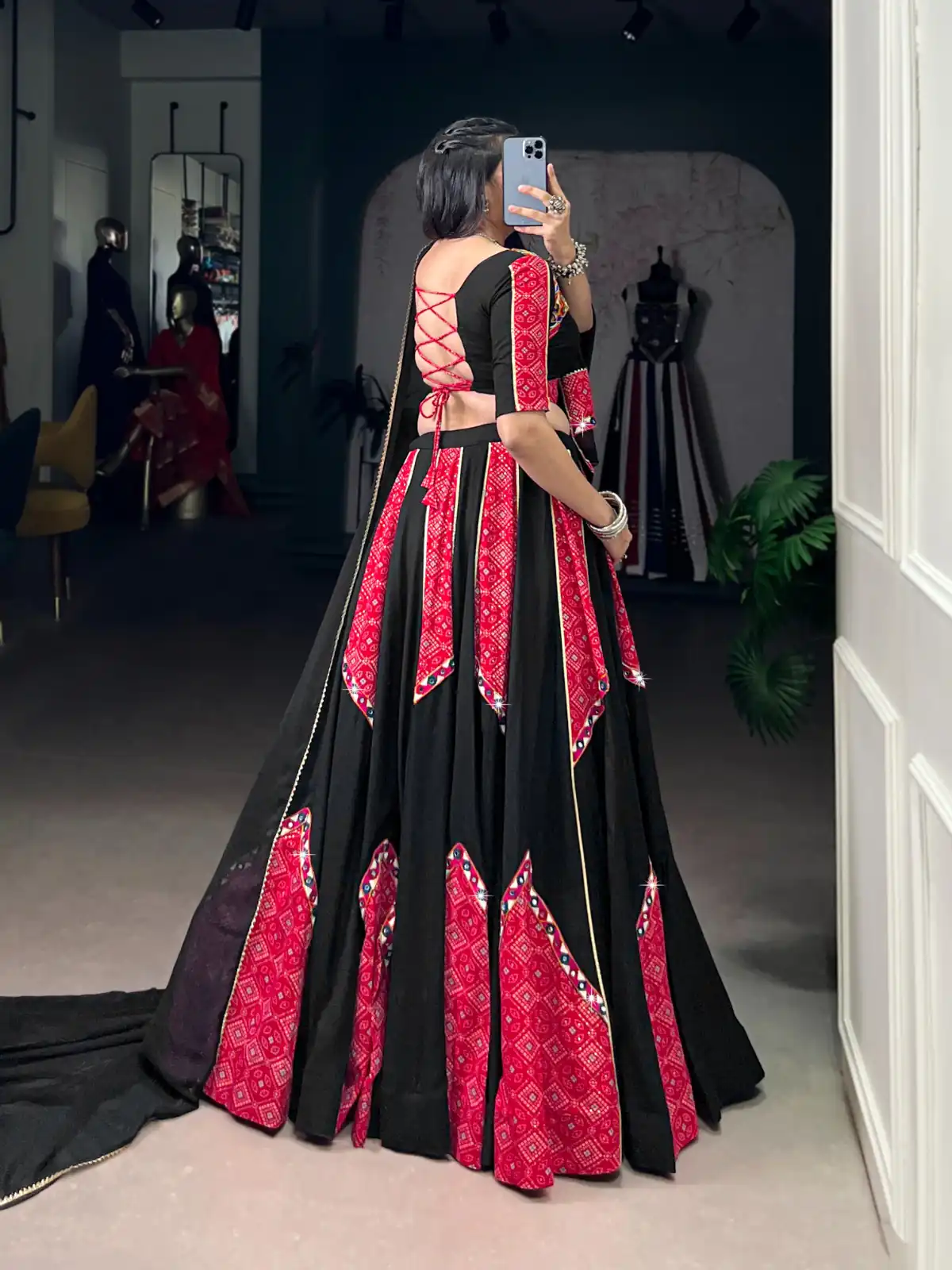 LNB 1683 Black Pure Rayon with Mirror Work & Gamthi Work Lehenga Choli . Introductory Price ₹3949. Delivery 4-6 Working Days. Shop now. | Creative Lehenga, Bollywood Lehenga, Designer Lehenga, Embroidered Lehenga, Lehenga, Party Wear Lehenga