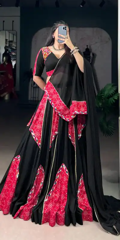 LNB 1683 Black Pure Rayon with Mirror Work & Gamthi Work Lehenga Choli . Introductory Price ₹3949. Delivery 4-6 Working Days. Shop now. | Creative Lehenga, Bollywood Lehenga, Designer Lehenga, Embroidered Lehenga, Lehenga, Party Wear Lehenga