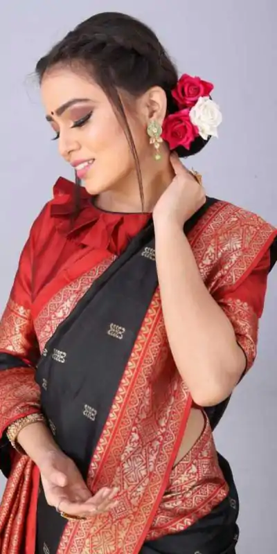 KP 3032 Black  Color Soft Lichi Silk Jacquard On All Over Saree Casual, Party Wear, Wedding, Events Etc. Expected Delivery 4-6 Working Days @1449/- | Creative Sarees, Embroidered Sarees, Bollywood Sarees, Designer Sarees, Ethnic Saree, Modern Digital sarees, Party Wear Sarees, Sarees