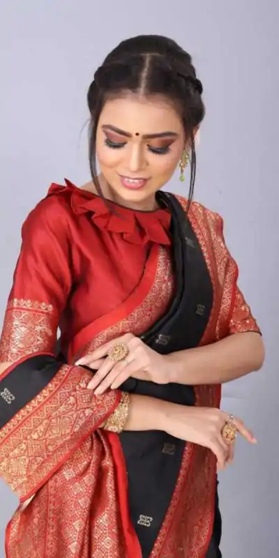 KP 3032 Black  Color Soft Lichi Silk Jacquard On All Over Saree Casual, Party Wear, Wedding, Events Etc. Expected Delivery 4-6 Working Days @1449/- | Creative Sarees, Embroidered Sarees, Bollywood Sarees, Designer Sarees, Ethnic Saree, Modern Digital sarees, Party Wear Sarees, Sarees