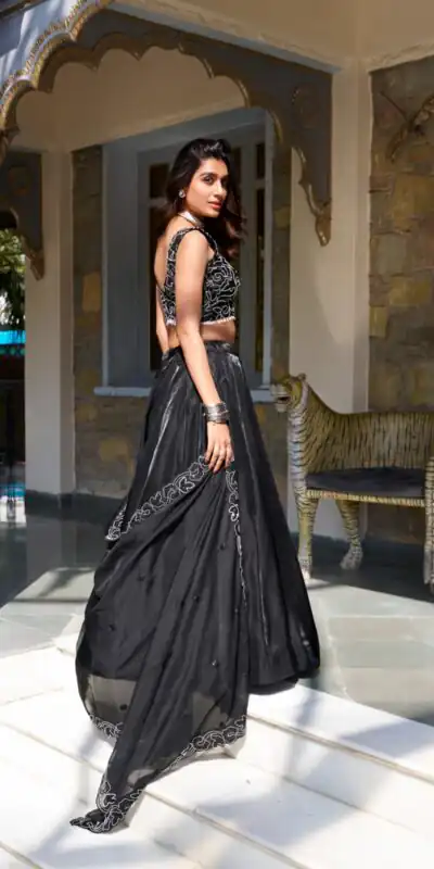 LNB 1428 Black Star Satin Embroidery Work & Sequins Work Lehenga Choli in . Now at just ₹3199. Delivery 4-6 Working Days. Shop now. | Bollywood Lehenga, Creative Lehenga, Designer Lehenga, Embroidered Lehenga, Lehenga, Party Wear Lehenga