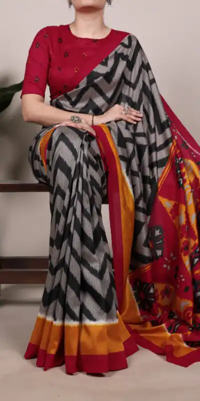 YNF 7043 Black Color Tasar Silk Printed With Designer Work Saree. Festive Deal ₹1549. Delivery 4-6 Working Days. Shop now. | Embroidered Sarees, Bollywood Sarees, Creative Sarees, Designer Sarees, Ethnic Saree, Modern Digital sarees, Party Wear Sarees, Sarees