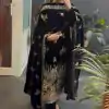 Black Viscose Velvet Embroidery Work Salwar Suit