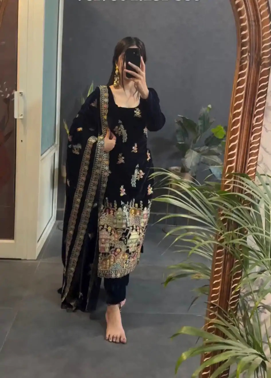 VLM 237 Black Viscose Velvet Salwar Suit Perfect for Wedding, Party, Karwa Chauth, Pooja, Ethnic Day – . Exclusive Offer ₹2449. Delivery 4-6 Working Days | Casual Suits, Jump Suits, Creative suits, Designer Suits, Palazzo Suits, Party Wear Suits, Patiala Suits, Salwar suit, Straight Suits