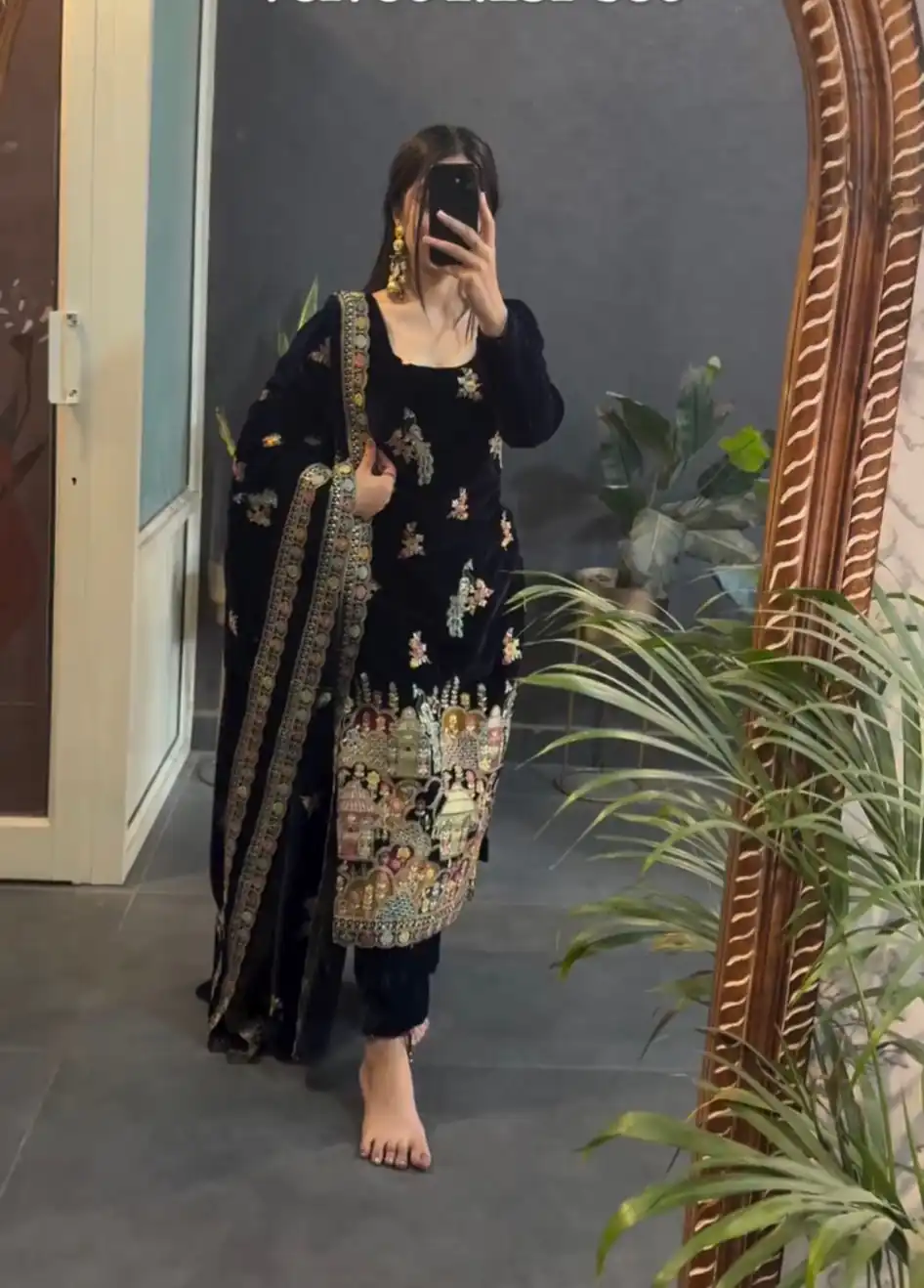 VLM 237 Black Viscose Velvet Salwar Suit Perfect for Wedding, Party, Karwa Chauth, Pooja, Ethnic Day – . Exclusive Offer ₹2449. Delivery 4-6 Working Days | Casual Suits, Jump Suits, Creative suits, Designer Suits, Palazzo Suits, Party Wear Suits, Patiala Suits, Salwar suit, Straight Suits