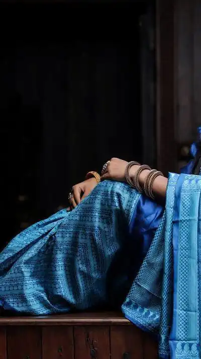 KP 2035 Blue Soft Lichi Silk Saree Perfect for Wedding, Party, Karwa Chauth, Pongal, Haldi . Available at ₹1399 only. Delivery 4-6 Working Days. | Embroidered Sarees, Bollywood Sarees, Creative Sarees, Designer Sarees, Ethnic Saree, Modern Digital sarees, Party Wear Sarees, Sarees