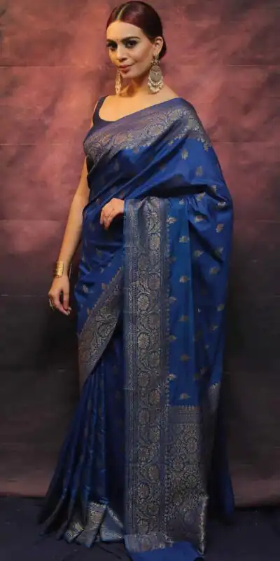 KP 6010 Blue Soft Lichi Silk Jacquard Saree Perfect for Wedding, Party, Traditional Day, Family Gatherings, Sangeet . Grab it for ₹1349. Delivery 4-6 W | Embroidered Sarees, Bollywood Sarees, Creative Sarees, Designer Sarees, Ethnic Saree, Modern Digital sarees, Party Wear Sarees, Sarees