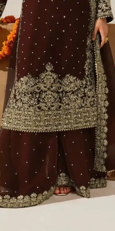 RTC 5901 Brown Faux Georgette Salwar Suit Perfect for Wedding, Party, Raksha Bandhan, Eid, Pooja –. Introductory Price ₹2449. Delivery 4-6 Working Days. | Casual Suits, Jump Suits, Creative suits, Designer Suits, Palazzo Suits, Party Wear Suits, Patiala Suits, Salwar suit, Straight Suits