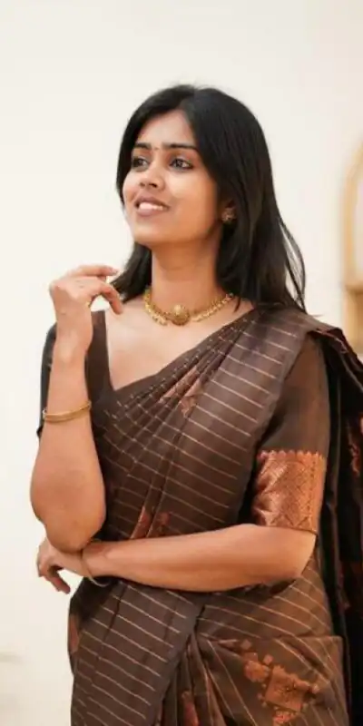 KP 5011 Brown in Collor Soft Lichi Silk Lace Work & Lace Border Saree . Get it for ₹1299. Delivery 4-6 Working Days. Shop now. | Creative Sarees, Embroidered Sarees, Bollywood Sarees, Designer Sarees, Ethnic Saree, Modern Digital sarees, Party Wear Sarees, Sarees