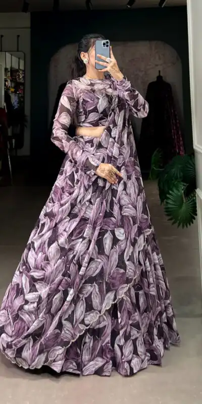 LNB 1027 Coffee Color Tabby Silk Lehenga Choli with Designer Work. Exclusive Offer ₹1999. Delivery 4-6 Working Days. Shop now. | Creative Lehenga, Bollywood Lehenga, Designer Lehenga, Embroidered Lehenga, Lehenga, Party Wear Lehenga