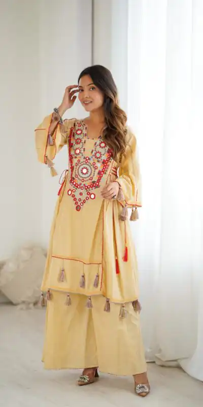 SRK 5286 Cream in Khadi Cotton Mirror Work & Embroidery Work Salwar Suit . Now at just ₹2099. Delivery 4-6 Working Days. Shop now. | Casual Suits, Jump Suits, Creative suits, Designer Suits, Palazzo Suits, Party Wear Suits, Patiala Suits, Salwar suit, Straight Suits