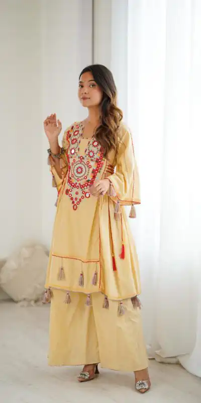 SRK 5286 Cream in Khadi Cotton Mirror Work & Embroidery Work Salwar Suit . Now at just ₹2099. Delivery 4-6 Working Days. Shop now. | Casual Suits, Jump Suits, Creative suits, Designer Suits, Palazzo Suits, Party Wear Suits, Patiala Suits, Salwar suit, Straight Suits