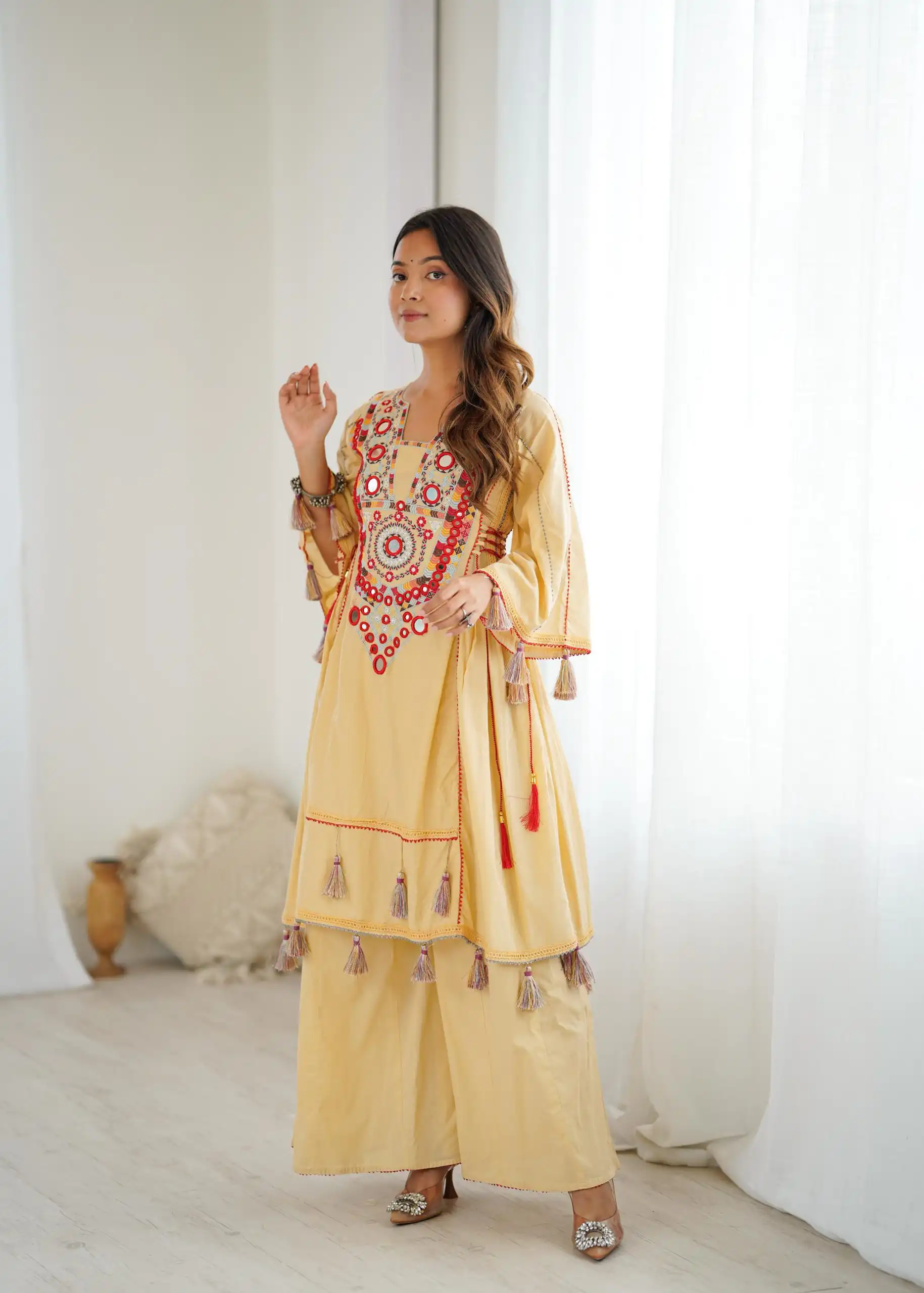 SRK 5286 Cream in Khadi Cotton Mirror Work & Embroidery Work Salwar Suit . Now at just ₹2099. Delivery 4-6 Working Days. Shop now. | Casual Suits, Jump Suits, Creative suits, Designer Suits, Palazzo Suits, Party Wear Suits, Patiala Suits, Salwar suit, Straight Suits