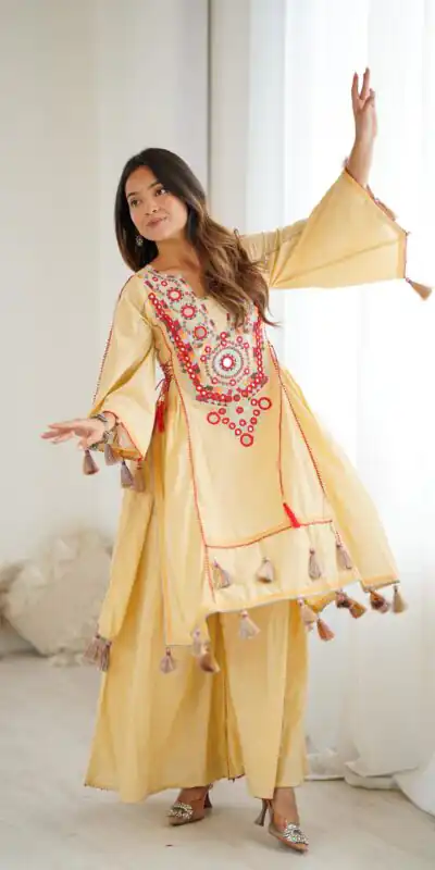 SRK 5286 Cream in Khadi Cotton Mirror Work & Embroidery Work Salwar Suit . Now at just ₹2099. Delivery 4-6 Working Days. Shop now. | Casual Suits, Jump Suits, Creative suits, Designer Suits, Palazzo Suits, Party Wear Suits, Patiala Suits, Salwar suit, Straight Suits