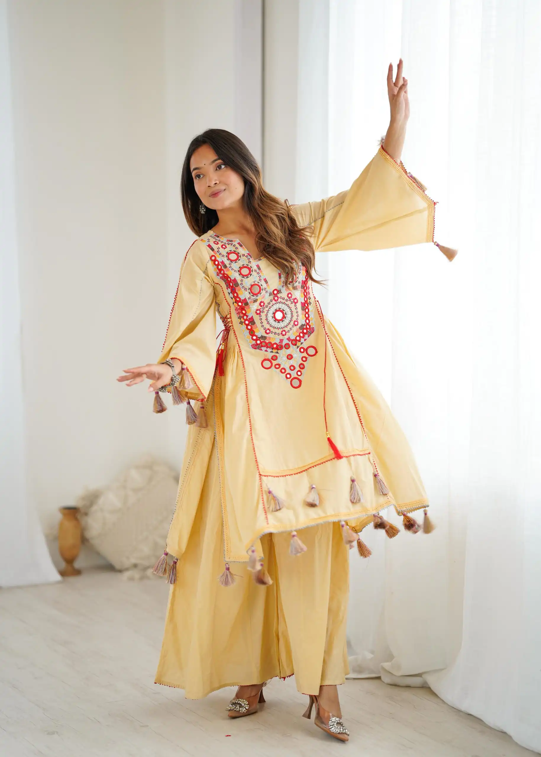 SRK 5286 Cream in Khadi Cotton Mirror Work & Embroidery Work Salwar Suit . Now at just ₹2099. Delivery 4-6 Working Days. Shop now. | Casual Suits, Jump Suits, Creative suits, Designer Suits, Palazzo Suits, Party Wear Suits, Patiala Suits, Salwar suit, Straight Suits