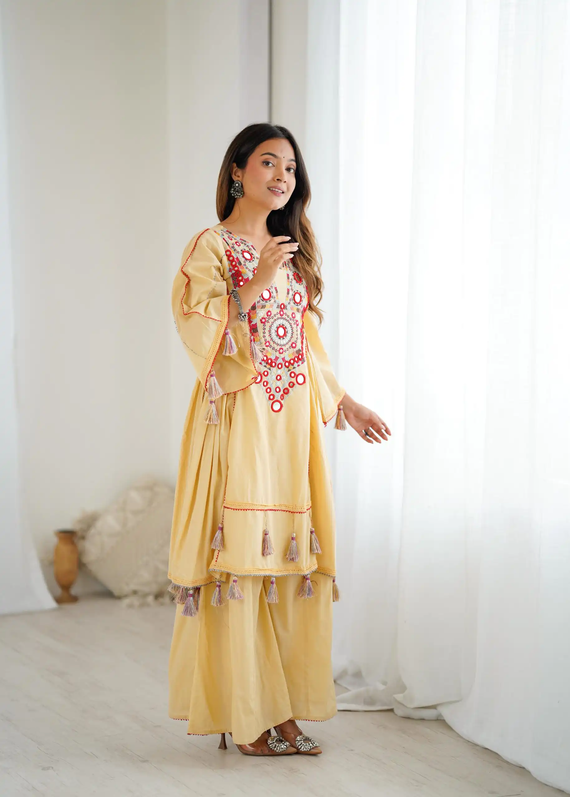 SRK 5286 Cream in Khadi Cotton Mirror Work & Embroidery Work Salwar Suit . Now at just ₹2099. Delivery 4-6 Working Days. Shop now. | Casual Suits, Jump Suits, Creative suits, Designer Suits, Palazzo Suits, Party Wear Suits, Patiala Suits, Salwar suit, Straight Suits