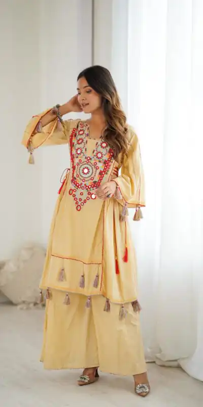 SRK 5286 Cream in Khadi Cotton Mirror Work & Embroidery Work Salwar Suit . Now at just ₹2099. Delivery 4-6 Working Days. Shop now. | Casual Suits, Jump Suits, Creative suits, Designer Suits, Palazzo Suits, Party Wear Suits, Patiala Suits, Salwar suit, Straight Suits