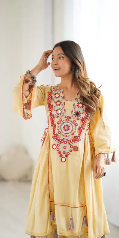 SRK 5286 Cream in Khadi Cotton Mirror Work & Embroidery Work Salwar Suit . Now at just ₹2099. Delivery 4-6 Working Days. Shop now. | Casual Suits, Jump Suits, Creative suits, Designer Suits, Palazzo Suits, Party Wear Suits, Patiala Suits, Salwar suit, Straight Suits