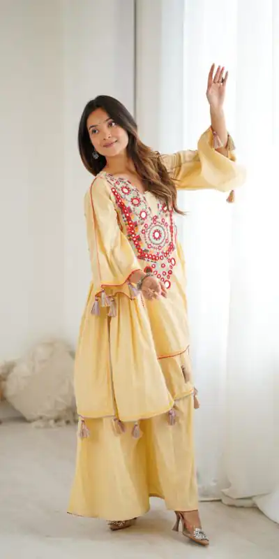 SRK 5286 Cream in Khadi Cotton Mirror Work & Embroidery Work Salwar Suit . Now at just ₹2099. Delivery 4-6 Working Days. Shop now. | Casual Suits, Jump Suits, Creative suits, Designer Suits, Palazzo Suits, Party Wear Suits, Patiala Suits, Salwar suit, Straight Suits