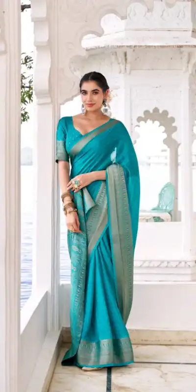 YNF 7902 Firozi Color Chinon Printed With Zari Weaving Work Saree With Zari Work. Best Price ₹1549. Delivery 4-6 Working Days. Shop now. | Embroidered Sarees, Bollywood Sarees, Creative Sarees, Designer Sarees, Ethnic Saree, Modern Digital sarees, Party Wear Sarees, Sarees