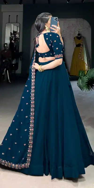 LNB 1416 Firozi Color Georgette Plain Lehenga Choli Wedding, Party, Festive, Events Etc. Delivery 4-6 Working Days Rs 3999 | Bollywood Lehenga, Creative Lehenga, Designer Lehenga, Embroidered Lehenga, Lehenga, Party Wear Lehenga