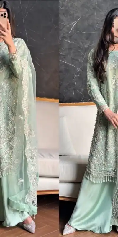 KF 1703 Firozi Soft Net with Lace Work & Embroidery Work Salwar Suit . Festive Deal ₹2049. Delivery 4-6 Working Days. Shop now. | Casual Suits, Creative suits, Designer Suits, Palazzo Suits, Party Wear Suits, Patiala Suits, Salwar suit, Straight Suits