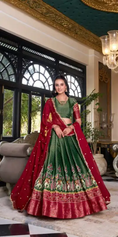LNB 1240 Green Kanchipuram With Embroidery Work & Zari Work Lehenga Choli ₹2499 on Available. Delivery 4-6 Working Days. Shop now. | Creative Lehenga, Bollywood Lehenga, Designer Lehenga, Embroidered Lehenga, Lehenga, Party Wear Lehenga
