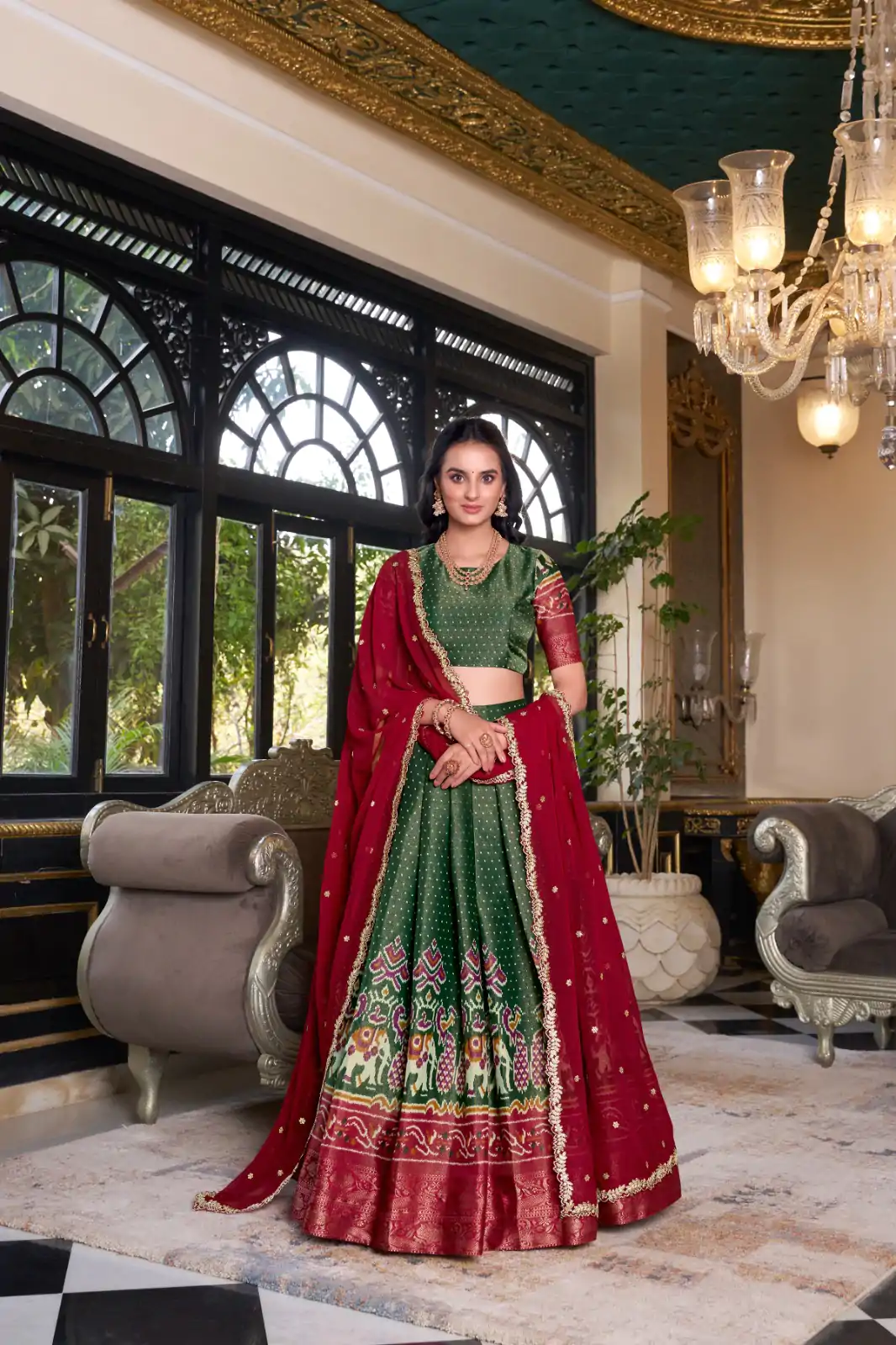 LNB 1240 Green Kanchipuram With Embroidery Work & Zari Work Lehenga Choli ₹2499 on Available. Delivery 4-6 Working Days. Shop now. | Creative Lehenga, Bollywood Lehenga, Designer Lehenga, Embroidered Lehenga, Lehenga, Party Wear Lehenga
