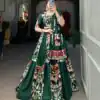 Green Rayon Printed Lehenga Choli