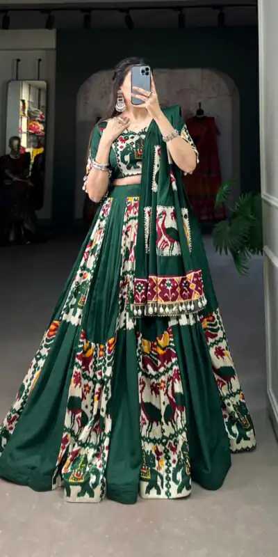 LNB 1611 Green Color Rayon With Printed Silk Plain With Printed Lehenga Choli Wedding, Party, Festive, Events Etc. Delivery 4-6 Working Days Rs 3099 | Creative Lehenga, Bollywood Lehenga, Designer Lehenga, Embroidered Lehenga, Lehenga, Party Wear Lehenga