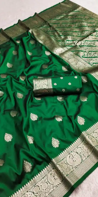 MB 3284 Green Soft Banarasi Cotton Silk Saree Perfect for Wedding, Party, Eid, Traditional Day, Haldi –. Get it for ₹1899. Delivery 4-6 Working Days. | Creative Sarees, Embroidered Sarees, Bollywood Sarees, Designer Sarees, Ethnic Saree, Modern Digital sarees, Party Wear Sarees, Sarees